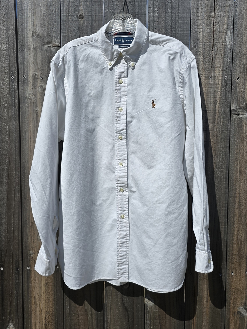 Ralph Lauren Shirt Mens Large White Button Down Long Sleeve Classic  Cotton Pony